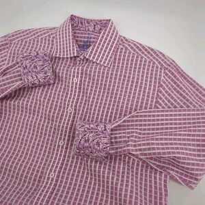 Robert Graham Collared Shirt Multi Color Pattern Medium Flip Cuff‎ Long Sleeve